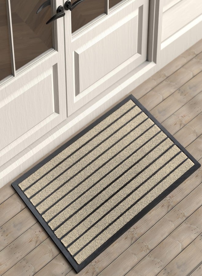 ubdyo Extra Durable Door Mat - Dirt Trapping Outdoor Welcome Mats - Non-Slip Outdoor Indoor Entrance - Low Profile Front Doormat (36" x 24", Bright Beige) - Image 1
