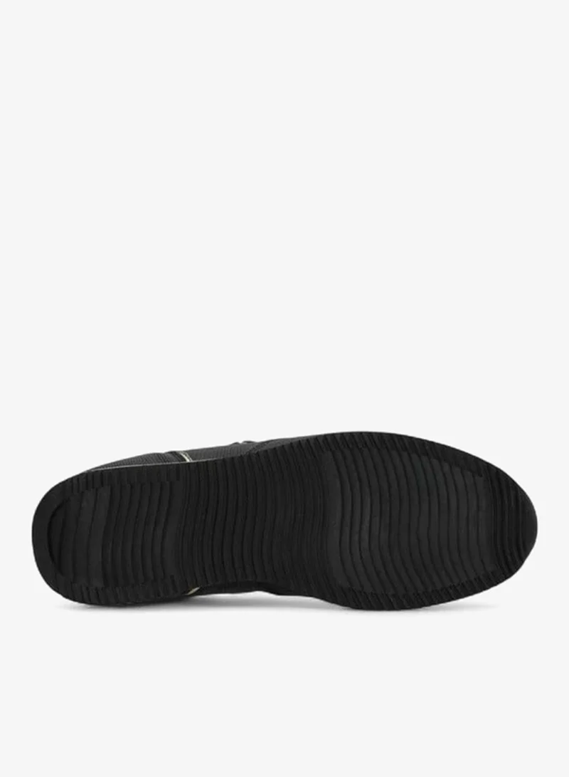 MEXX BLACK Panelled Lace-Up Sneakers with Metallic Accent for Women | Best Price UAE