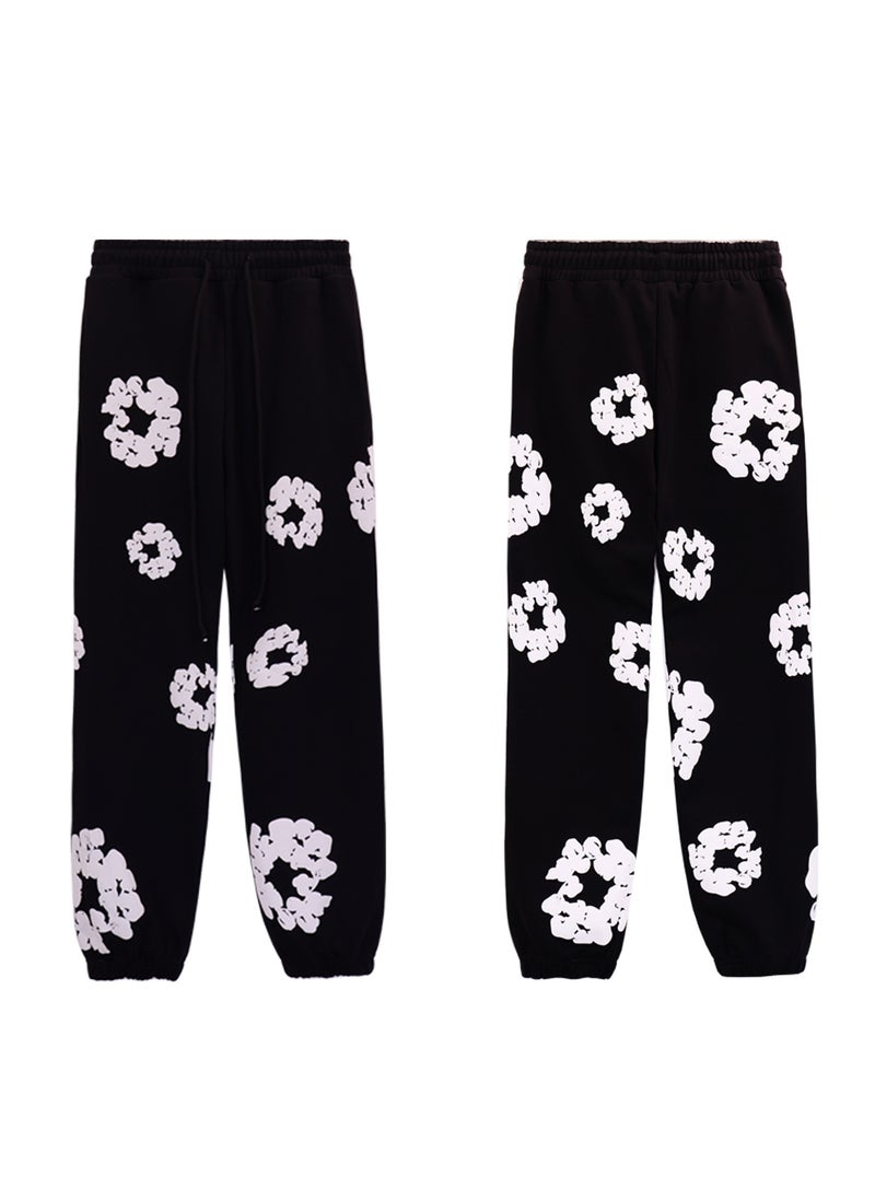 Generic - Autumn Winter Couples Hoodie Sweatpants Set 8155 Black - Image 1