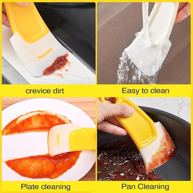 Fauppt Kitchen Silicone Spatula Silicone Spatula for Cooking, 2025 Scraper Spoon Food Scraper Set, Scratch Resistant Heat Resistant Rubber Scraper for Home Use (yellow) - Image 2