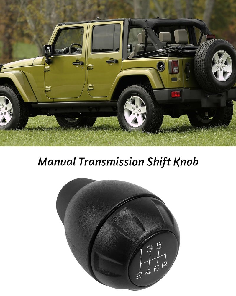 TIKSCIENCE Manual Transmission Shift Knob 6 Speed Fit for Jeep Wrangler JK 3.8L 2007 2008 2009 2010 Replace 52060485AG - Image 2