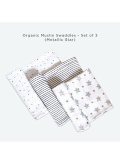 100% Organic Cotton Swaddle Wrap/New Born Swaddle Blanket/Multiuse Muslin Cloth Swaddle/Swaddle Gift Set/Soft Baby Wrap/Pack Of 3/42 X 42 In - Star Gold - pzsku/ZA1E1A3FA225EDBC58BD1Z/45/_/1735567049/bea22596-3047-4902-975a-e8e85dc20131