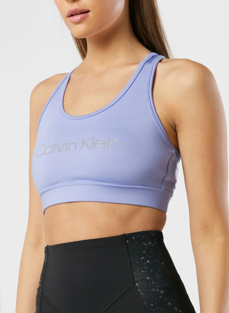Calvin Klein Sports Logo Racerback Bra