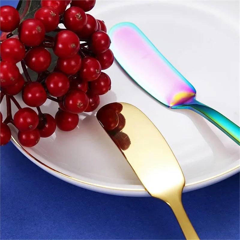 Butter Knives 20pcs Knife Cheese Cutter Stainless Steel Dessert Jam Knifes Kitchen Gadgets Grater Spreader(Colored) - Image 5
