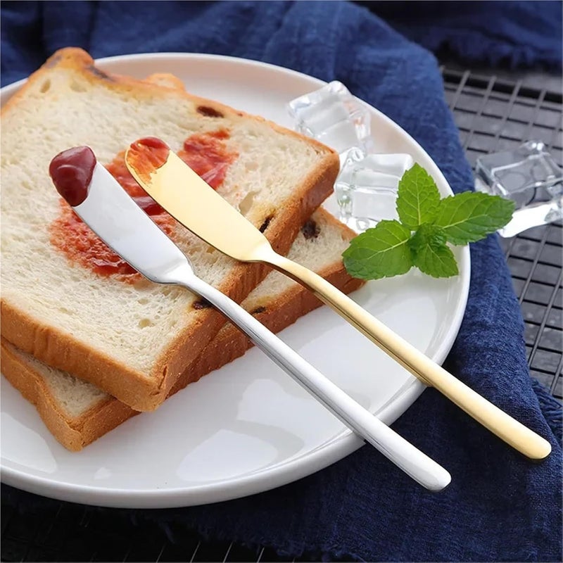 Butter Knives 20pcs Knife Cheese Cutter Stainless Steel Dessert Jam Knifes Kitchen Gadgets Grater Spreader(Colored) - Image 1