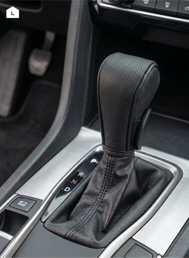 LAWAZIM Car Gear Shift Cover - Universal Interior Gear Stick and Knob Protector with Adjustable Velcro, Breathable Anti-Slip Padded Design, Durable Black Car Accessory for Trucks, SUVs & Most Cars - Image 5