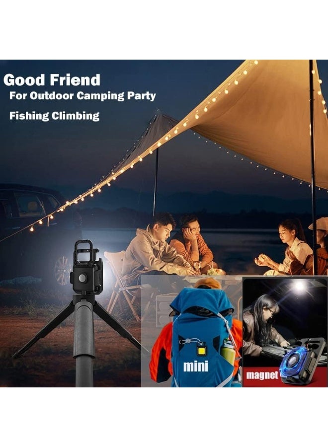 AWH Small LED Flashlight 800 Lumens COB Rechargeable Keychain Mini Flashlight 4 Light Modes Portable Pocket Light with Folding Bracket Bottle Opener and Magnet Base for Fishing Walking Camping - Image 5