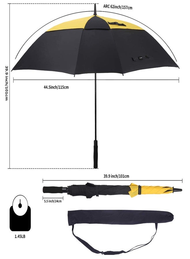 Doubwell 62 Inch Large Square Golf Umbrella with Windproof Vented Extra Big Size Automatic Stick Sturdy Umbrella for Man and Woman 62 inch - Image 2
