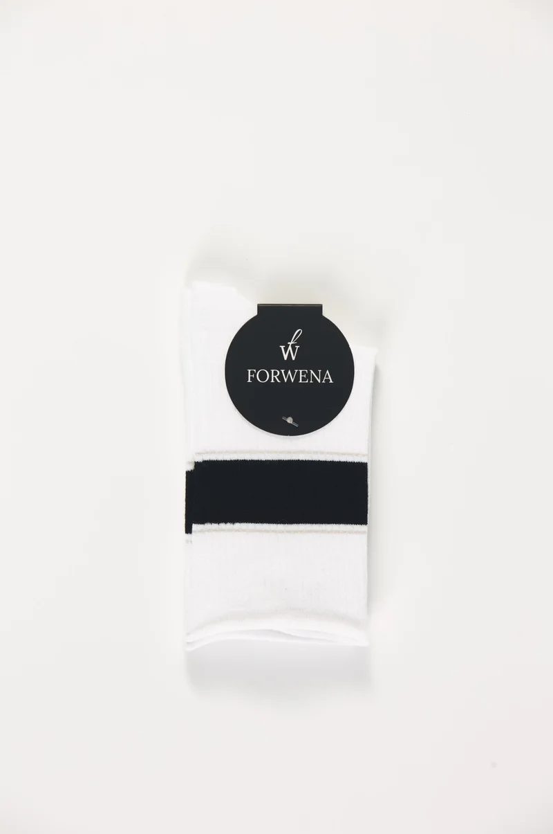 Forwena Black Wide Circle Pattern Modal Elastic Seamless Women's Sock Socks