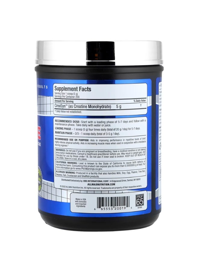 Allmax Creatine, Pharmaceutical Grade, Unflavored, 2.2 lbs (1,000 g) - Image 2