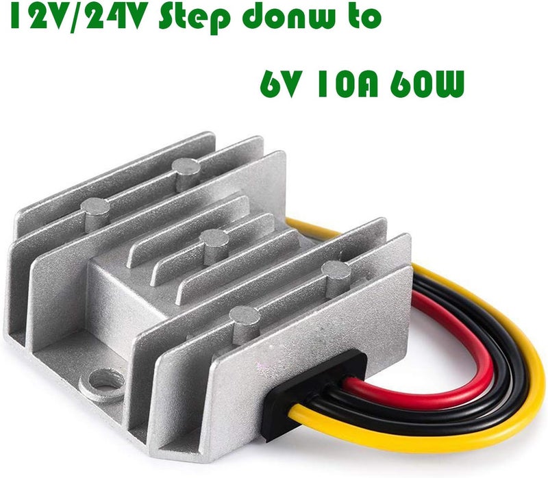 MGGi محول ومنظم جهد من نوع DC/DC لتخفيض الجهد من 12V/24V إلى 6V بقدرة 10A وطاقة 60W، مكون إمداد الطاقة، محول نوع “باك”， مقاوم للماء، يُستخدم في عربات الجولف، الرافعات، السيارات. - Image 2