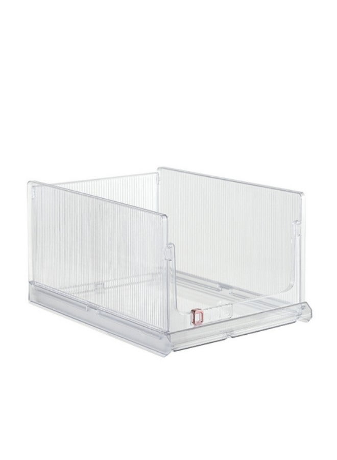 GGEROU 1-Piece Clear Plastic Stackable Clothes Storage Foldable Pull out Drawers Bins for Closet,33*48*25cm - Image 4