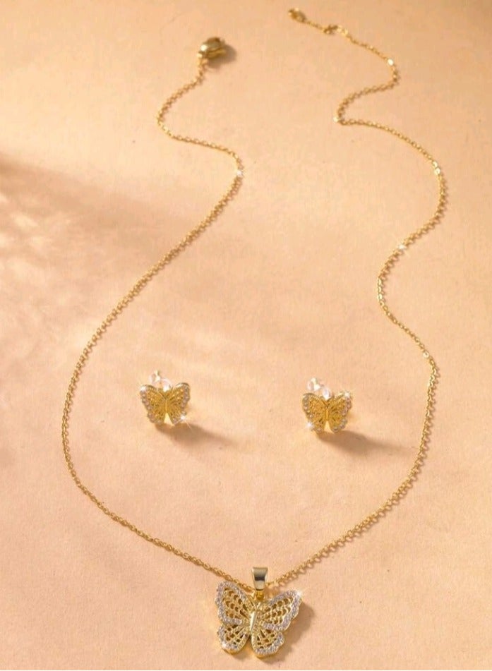 Trendy Stainless Steel Gold Plated Jewellery Set For Women  - Image 3