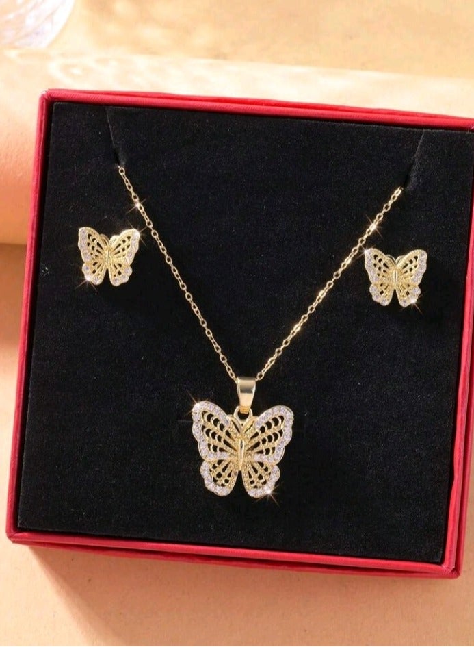 Trendy Stainless Steel Gold Plated Jewellery Set For Women  - Image 2