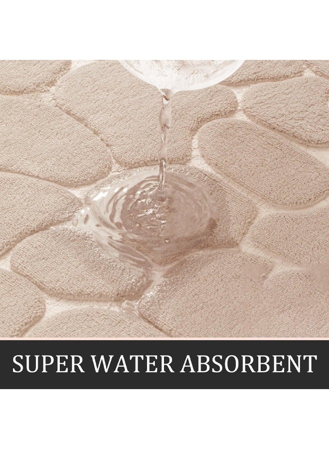 3PCS Bathroom Floor Mat Bathroom Rugs Rubber Backing Non Slip Quick Dry Absorbent Thin Bathroom Rugs Comfortable, Soft, Non-Slip, Super Absorbent, Quick Drying Bathroom Rug for Floor, Tub & Shower Machine Washable Thick - Image 3