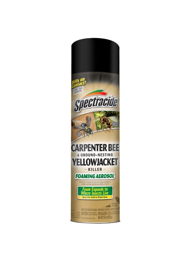 Spectracide Carpenter Bee And Ground-Nesting Yellowjacket Killer Foaming Aerosol 16 Ounces, Expands To Where Insects Live - Image 1