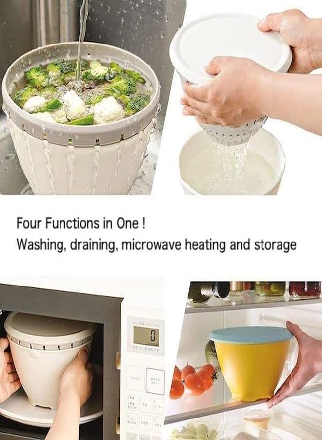 VIPREKHO Colander Bowl Set Ball Colander with Lid | Large Plastic Washing Bowl and Strainer, Detachable Colanders Strainers Set, for Fruits Vegetable Washing | Pack of 1 - Image 3