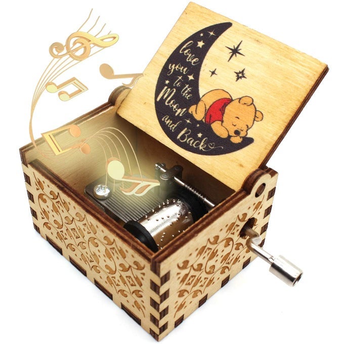 Wooden Music Box The Pooh Saying Music Box Gift for Friend Christmas Holiday New Year 1 Set 13