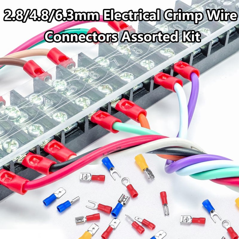 Tnisesm /300PCS Insulated Wire Crimp Connectors Assortment Kit with Ring, Spade, Butt, Quick Disconnect, Crimp Automotive Cable Terminals TN-T01 - Image 4
