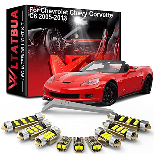 WLTATBUA LED Interior Light Kit Package Replacement for Chevrolet Chevy Corvette C6 2005 2006 2007 2008 2009 2010 2011 2012 2013, Super Bright 6000K White License Plate Bulbs + Install Tool - Image 1