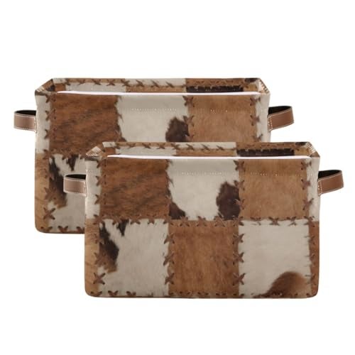 Bzocm Cow Rectangular Storage Basket Organizer Bin Shelf Baskets For Clothes Gifts For Home Office Dorm - Image 3