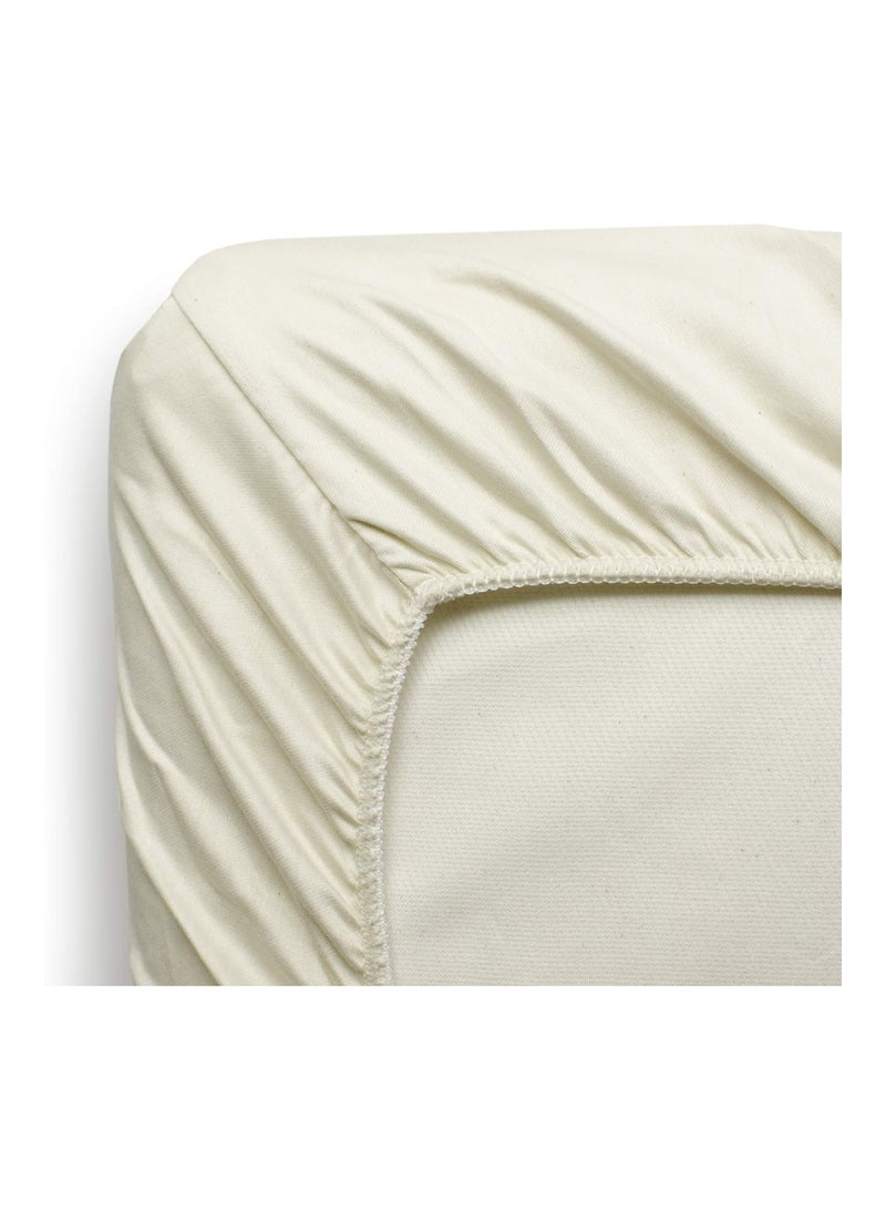 Naturepedic Organic Cotton Crib Fitted Sheet, Ivory, 28" X 52" - Image 2