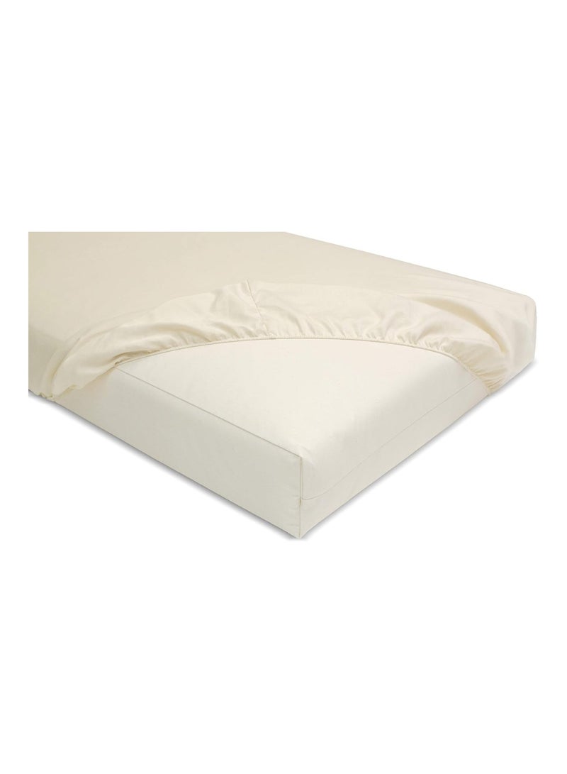 Naturepedic Organic Cotton Crib Fitted Sheet, Ivory, 28" X 52" - Image 1
