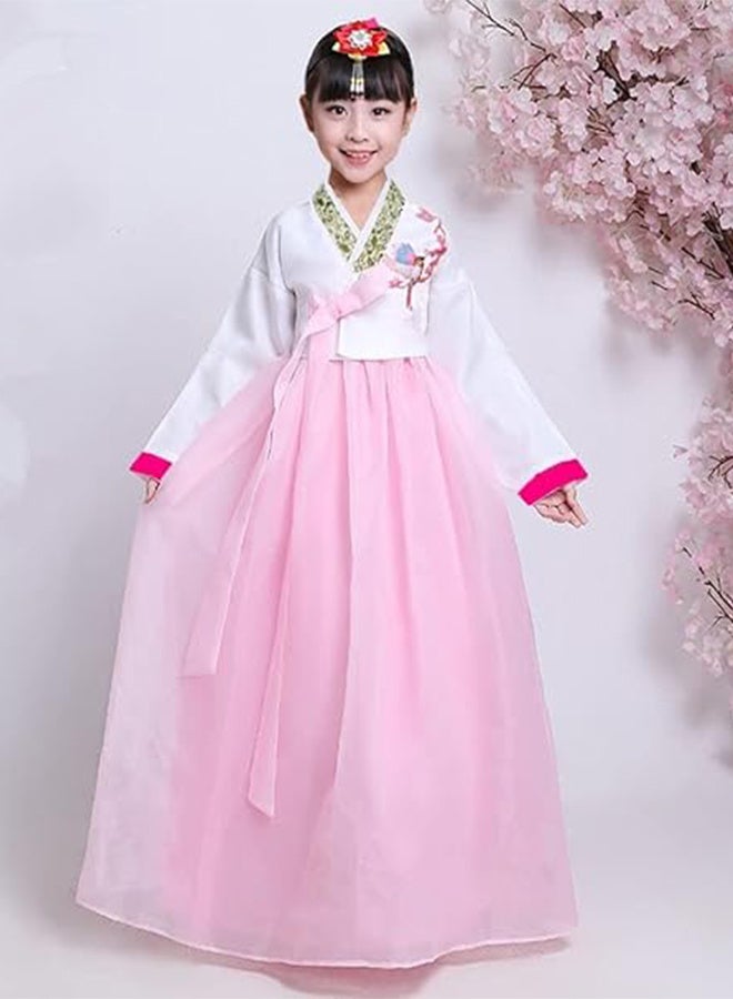 رات سو فستان هانبوك كوري تقليدي بأكمام طويلة للفتيات والنساء مع إكسسوارات شعر، ملابس للأداء على المسرح، رقص، وأزياء تنكرية (كوسبلاي) - Image 2