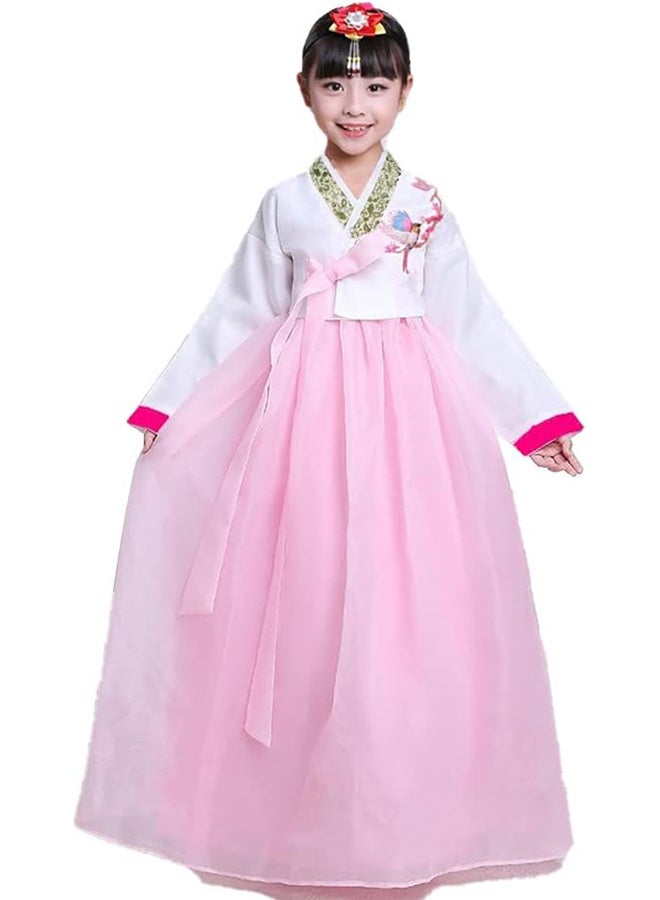 رات سو فستان هانبوك كوري تقليدي بأكمام طويلة للفتيات والنساء مع إكسسوارات شعر، ملابس للأداء على المسرح، رقص، وأزياء تنكرية (كوسبلاي) - Image 1