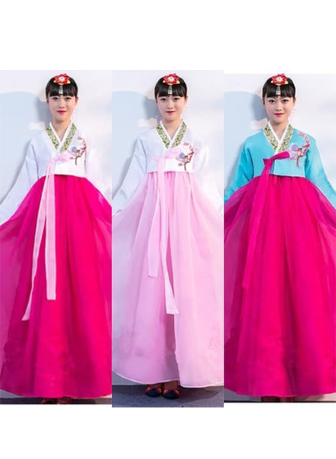 رات سو فستان هانبوك كوري تقليدي بأكمام طويلة للفتيات والنساء مع إكسسوارات شعر، ملابس للأداء على المسرح، رقص، وأزياء تنكرية (كوسبلاي) - Image 5