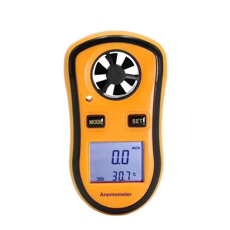 مقياس سرعة الرياح المحمول مقياس الحرارة 0-30 م/ث مقياس درجة الحرارة 10-45 درجة مئوية - Image 2
