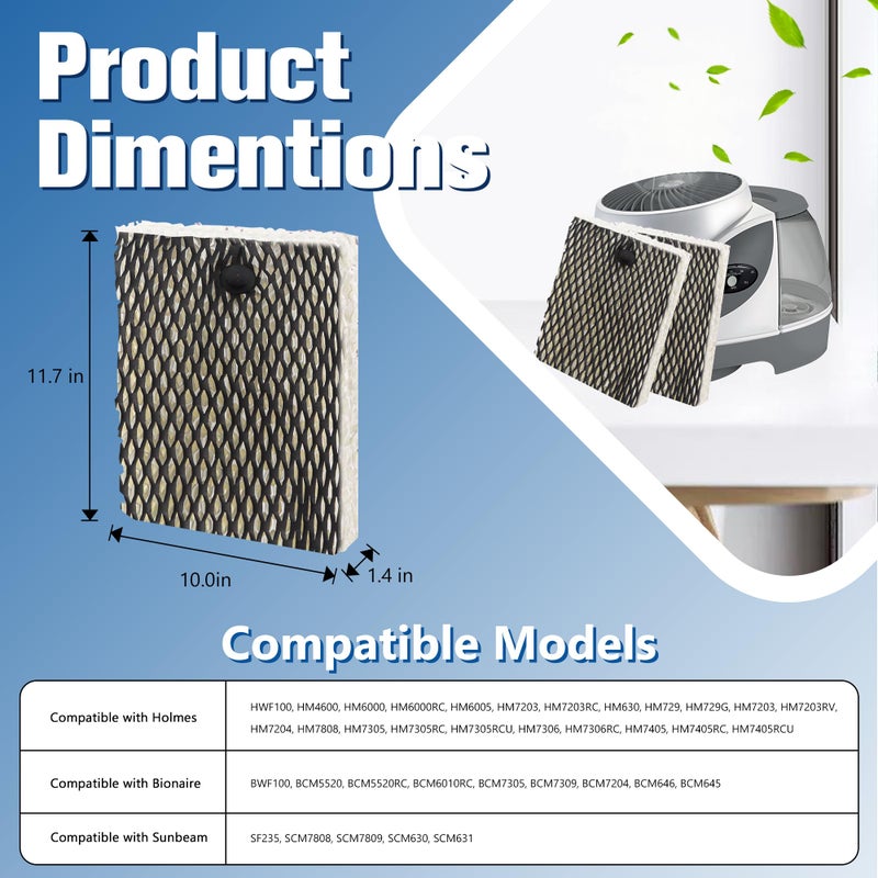 Funmit Humidifier Filter E Replacement Compatible With Holmes Hwf100 Bionaire Bwf100 Sunbeam Sf235 Series 6 Pack - Image 2