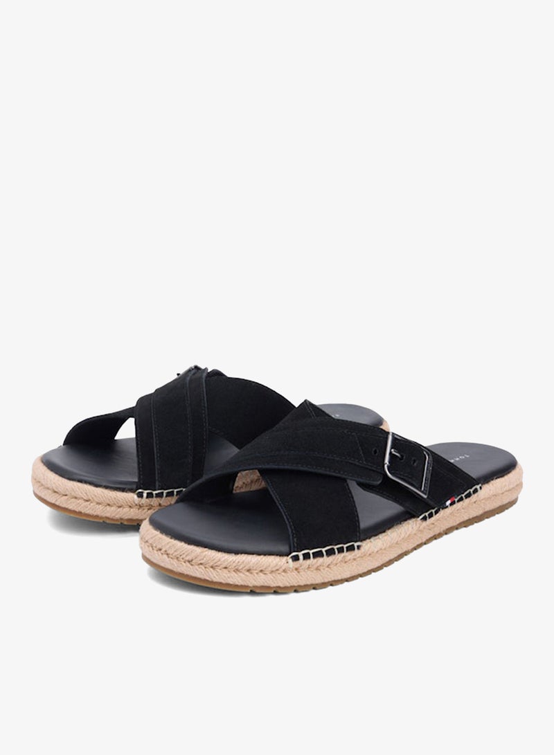 TOMMY HILFIGER Suede Buckle Flexible Sandals - Image 4