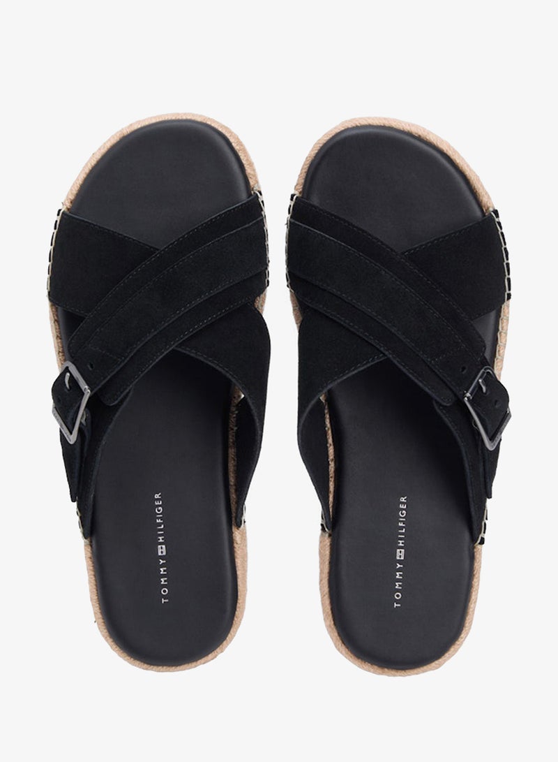 TOMMY HILFIGER Suede Buckle Flexible Sandals - Image 5