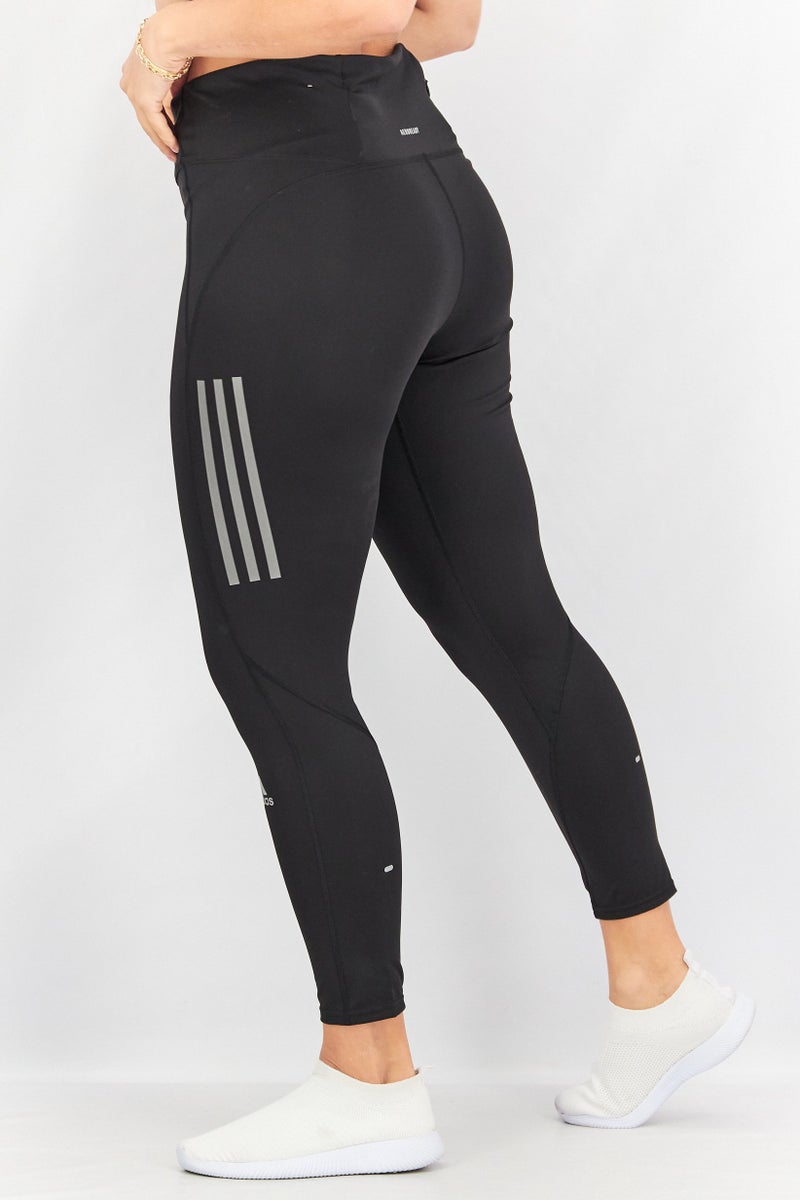Adidas  leggings ضيقة للنساء 7/8 للجري، أسود - Image 2