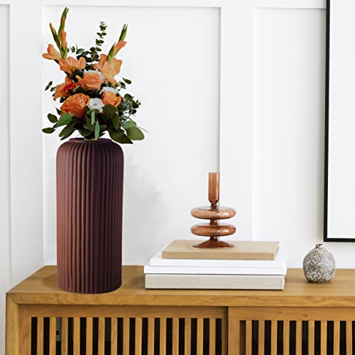 Lasaki Evelyn Big Truffle Ceramic Vase for Flowers | Decorative Vase for Pampas Grass, Dried & Artificial Flowers | Centrepiece & Showpiece for Home Decor, Living Room - (H-26.5 X D-10 Cm) - Image 2