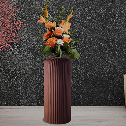 Lasaki Evelyn Big Truffle Ceramic Vase for Flowers | Decorative Vase for Pampas Grass, Dried & Artificial Flowers | Centrepiece & Showpiece for Home Decor, Living Room - (H-26.5 X D-10 Cm) - Image 1