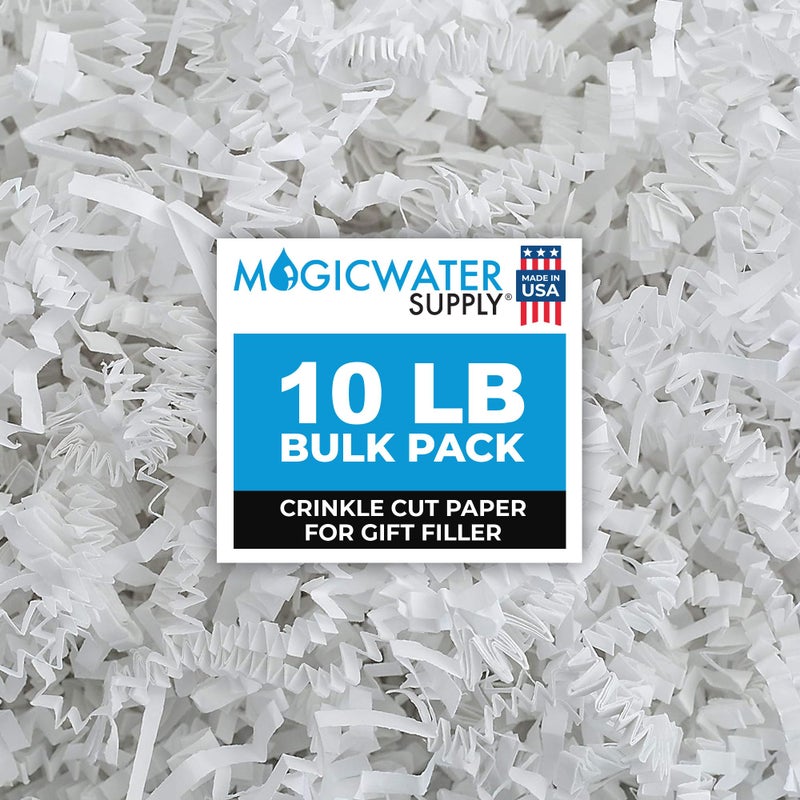 MagicWater Supply MagicWater Crinkle Cut Paper for Gift Baskets - 10LB - White - Perfect for Shredded Paper Filler, Basket Filler, Gift Boxes, Bridesmaid Gifts, Christmas Stuffers & More â€“ Ideal for All Occasions - Image 1