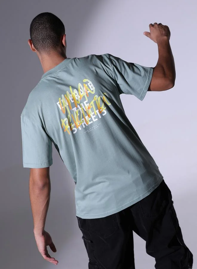 Hubberholme Men's Regular Fit Green Cotton T-Shirt with Trendy Color and Lightweight Fabric