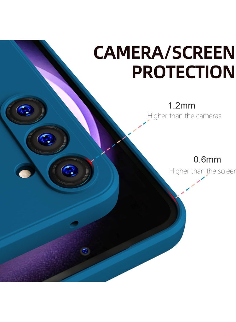Case for Samsung Galaxy A36 5G Liquid Gel Rubber Bumper Case with Soft Microfiber Lining Cushion Slim Shockproof Protective with Camera Protection Cover for Samsung Galaxy A36 2025 (Blue) - Image 2