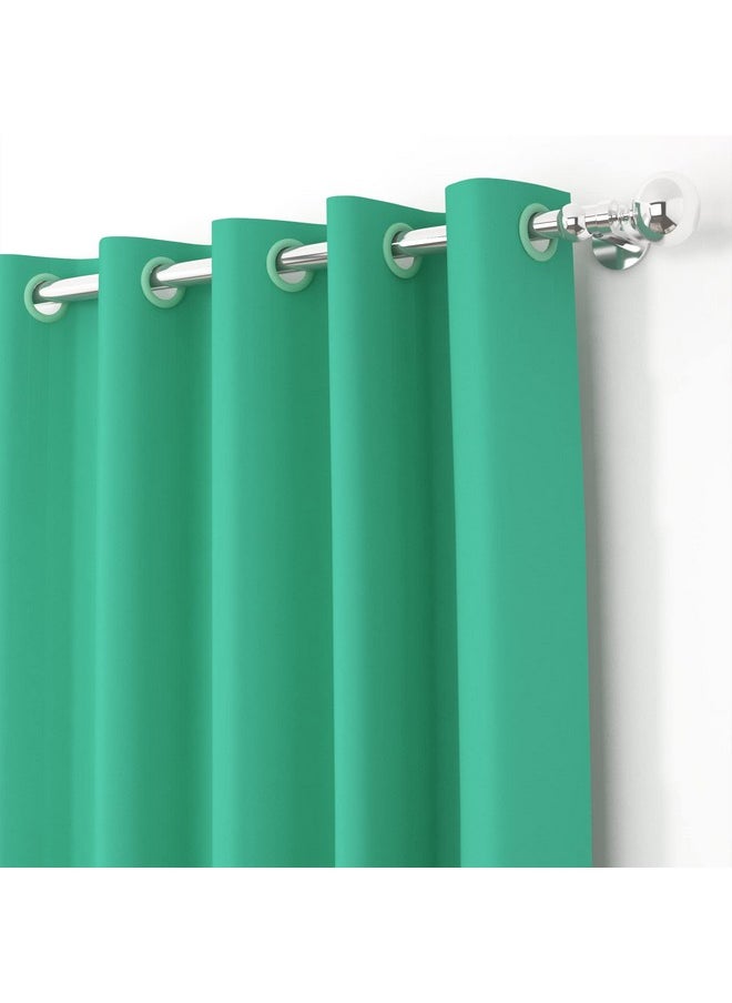 Story@Home Story@Home Blackout Long Door Curtains 9 Feet Set of 4 | Plain Design Long Door Curtain | Thermal Insulated Curtains | Room Darkening Curtains | Curtains for Living Room | (116 x 275 cm, Teal)  - Image 2
