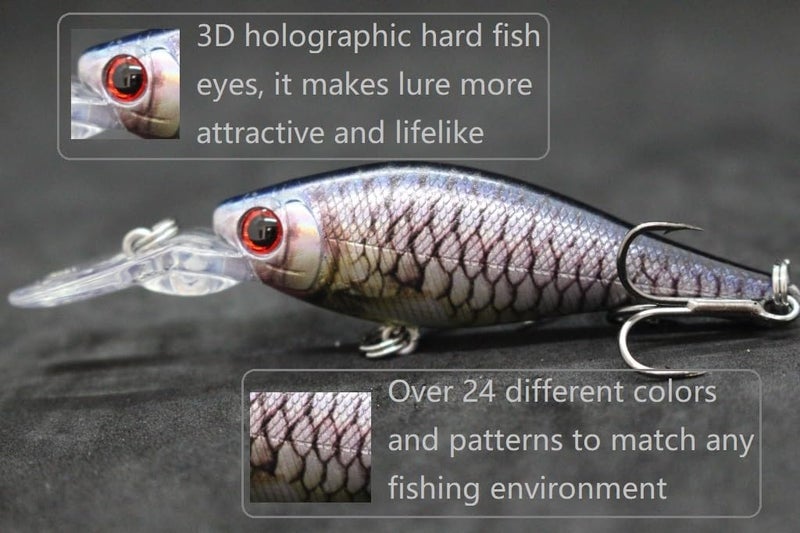 wLure Minnow Crankbait for Bass Fishing Bass Lure Jerkbait Fishing Lures and Tackle Box - Image 5