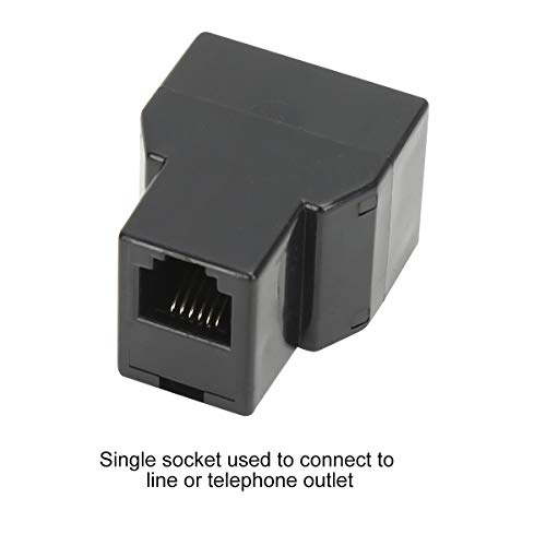 Uvital RJ12 6P6C 1 Female to 2 Female Telephone Line Splitters, Telephone Landline Cable Connector and Separator(Black,4 Pack) - Image 3