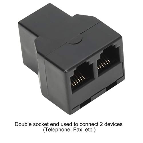 Uvital RJ12 6P6C 1 Female to 2 Female Telephone Line Splitters, Telephone Landline Cable Connector and Separator(Black,4 Pack) - Image 4