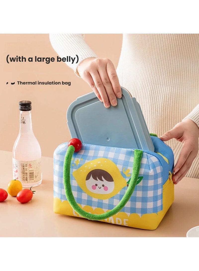general Adorable passable pattern lunch bag large capacity thickening work commuting lunch box bag portable insulation lunch bag portable freshness - Image 3
