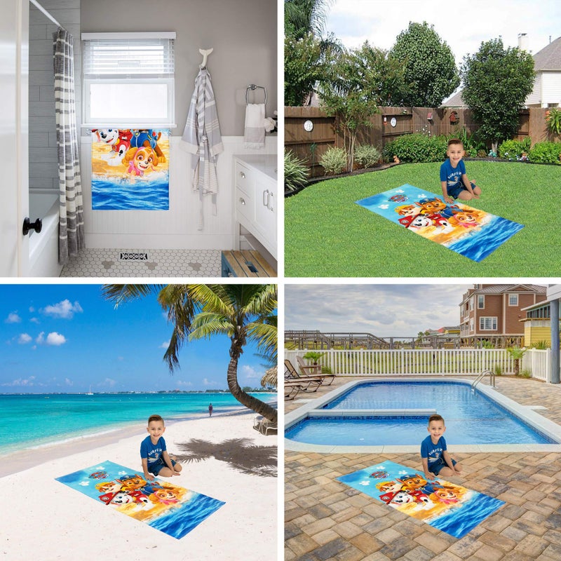 Franco Kids Super Soft Cotton Bath/Pool/Beach Towel, 58 in x 28 in, Paw Patrol - Image 4
