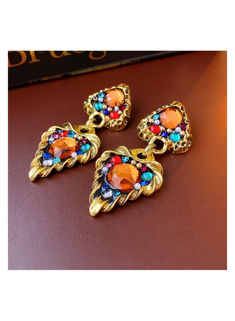 Generic 925 Sterling Silver Needle Retro Style Triangle Dangle Earrings for Women and Girls Fashion, Comes with a Gift Box, Perfect for Everyday Jewelry - Image 2