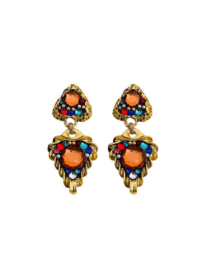 Generic 925 Sterling Silver Needle Retro Style Triangle Dangle Earrings for Women and Girls Fashion, Comes with a Gift Box, Perfect for Everyday Jewelry - Image 1