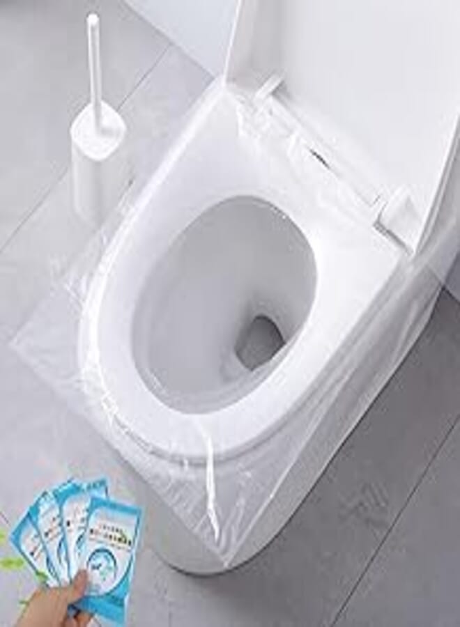 Disposable Plastic Toilet Seat Covers, 10 Pack Travel Toilet Seat Covers, Waterproof Portable Toliet Seat Protectors for Toddler Potty Training, Pregnant Mom, Adult, Individually Pack
