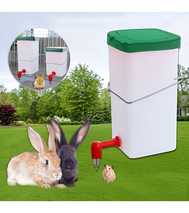 Automatic Hanging Water Dispenser 2 Pack For Small Pets 20.29 Oz And 33.81 Oz Leak Proof Water Bottle For Rabbits Hamsters With Collision Pin New Design - Image 1